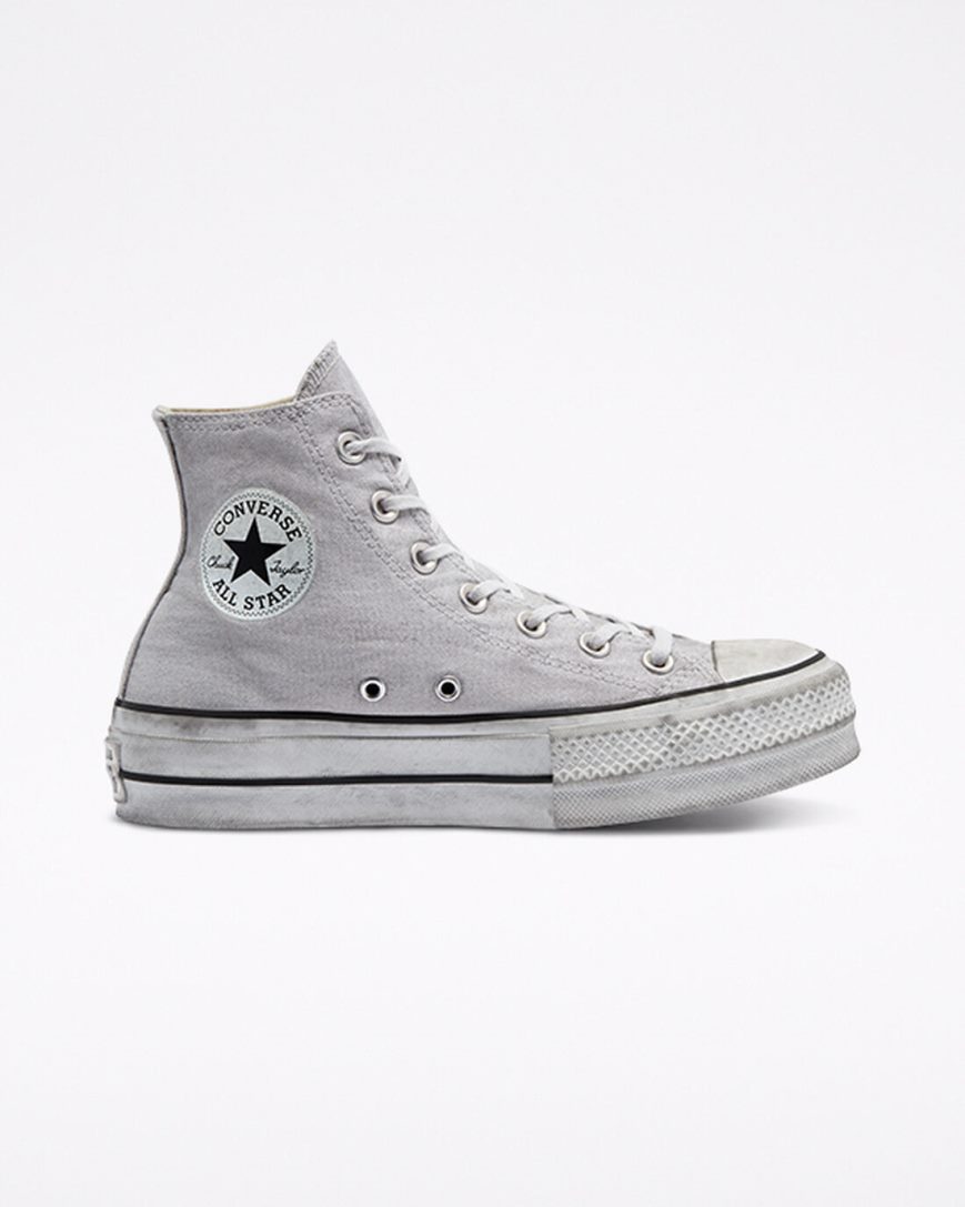 Pantofi Platforma Barbati Converse Chuck Taylor All Star Lift Smoked Panza Inalti Gri | RO VHFWD501